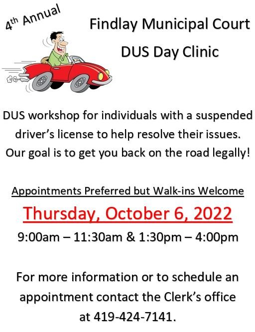 Findlay Municipal Court DUS Day Clinic 100 5 WKXA